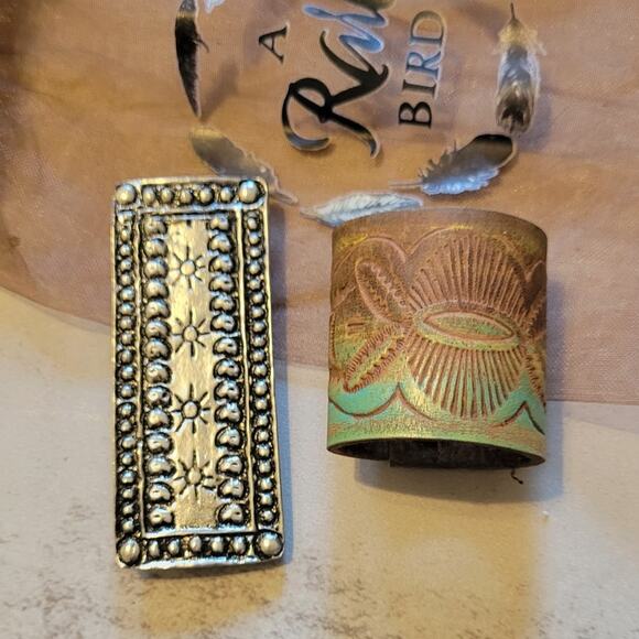 Western Southwestern Hat Hugger Wild Rag Slide Rectangle Concho - Picture 1 of 7